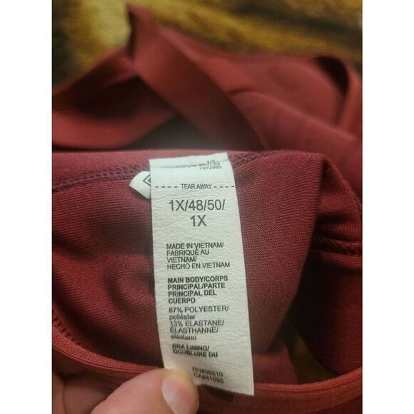 Under Armour Sports Bra Women's 1X Burgundy Continuum High Impact Racerback - Picture 5 of 6